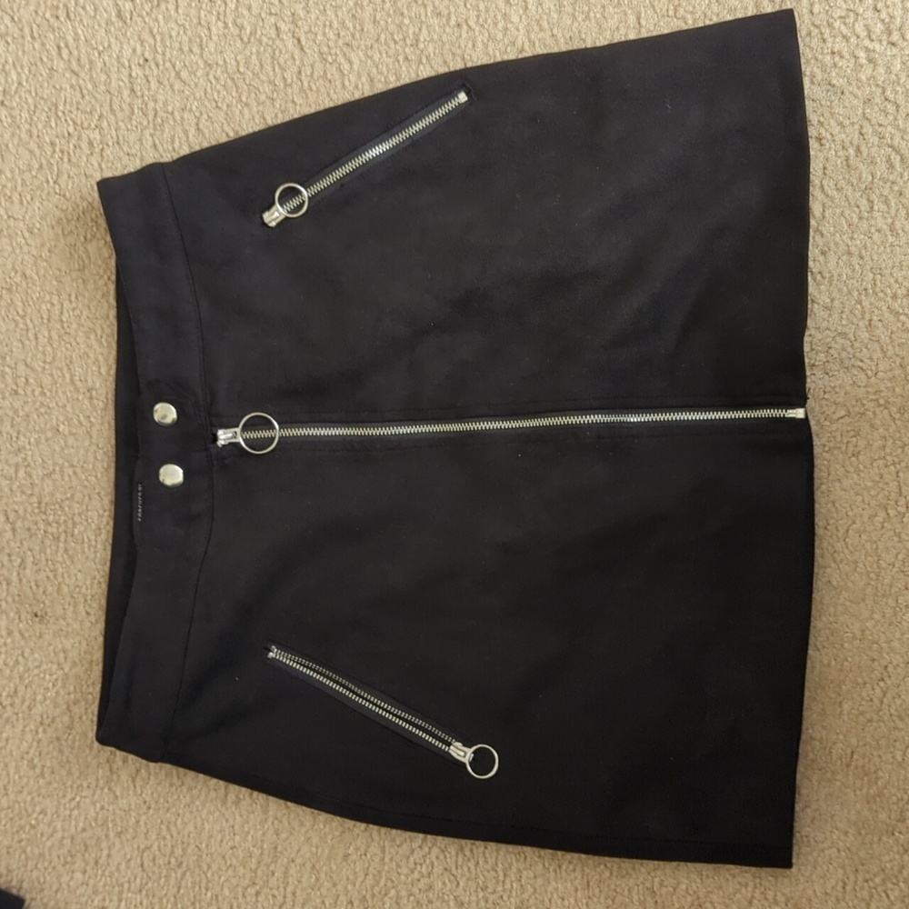 Black Skirt with silver zippers